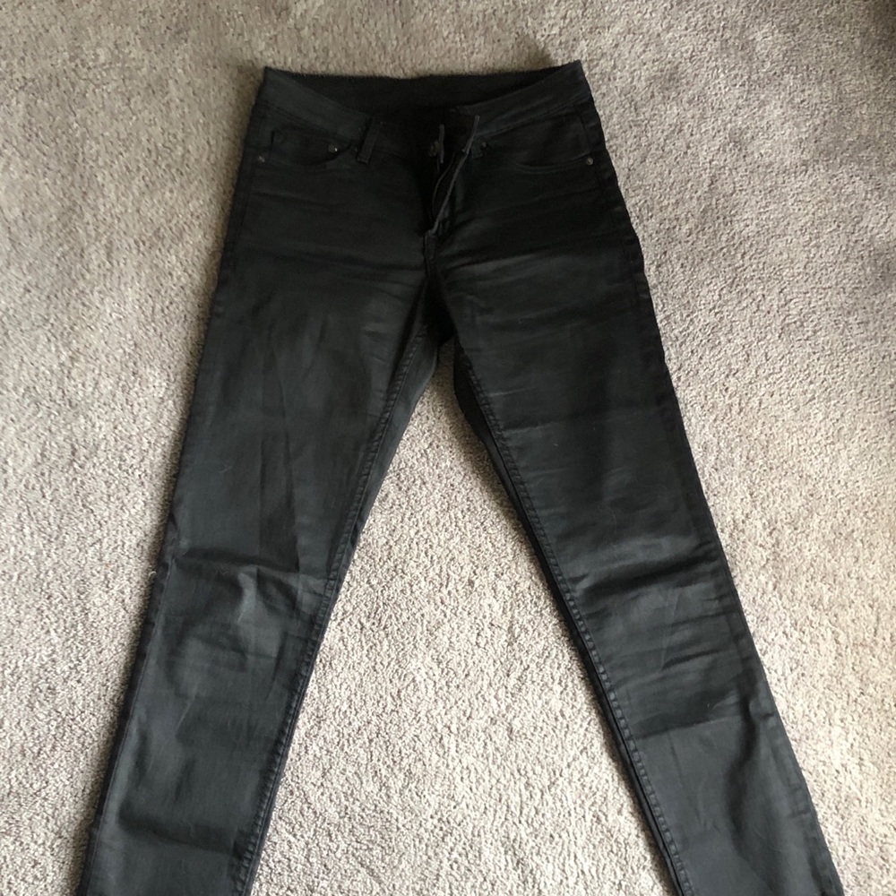 H&M Coated black jeans